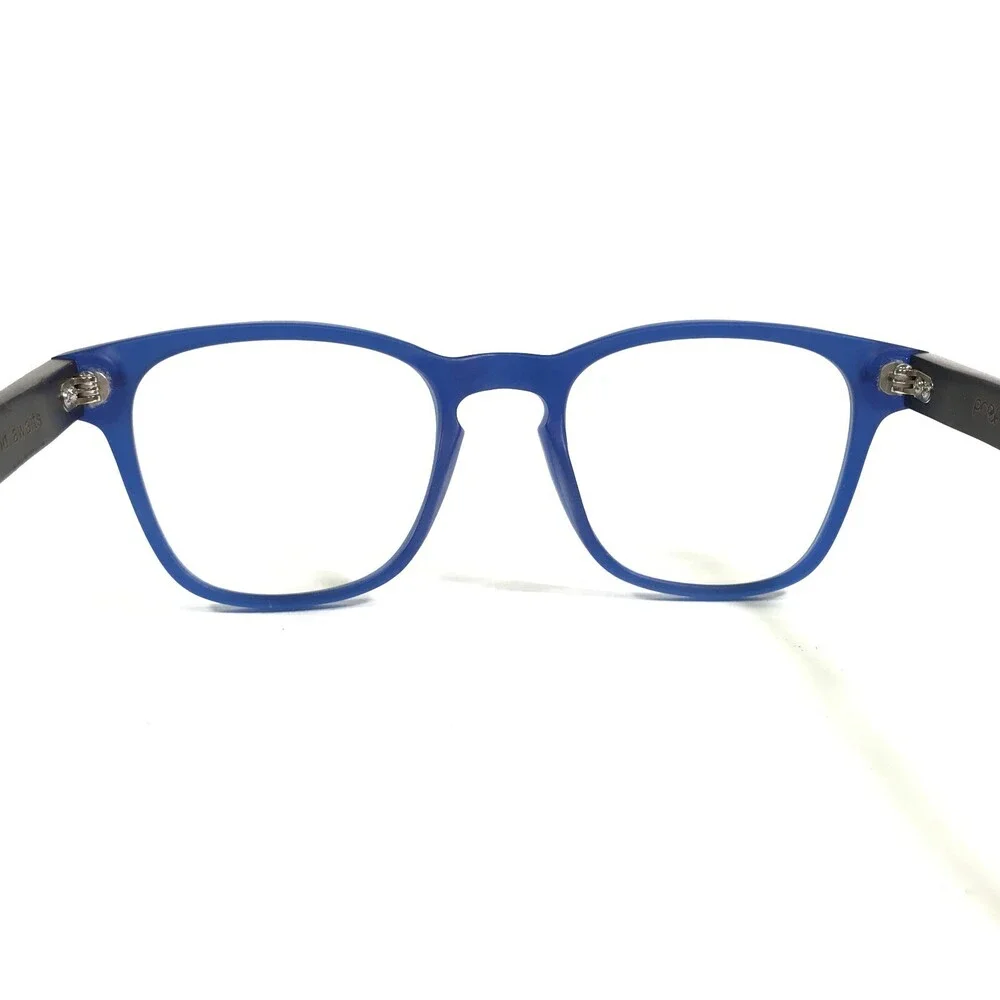 Proof Foster Eyeglasses Frames The World Awaits Brown Blue w/ Clip On Lenses